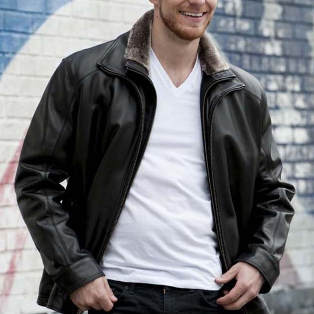 Black Lamb Leather Man’s Zip Jacket with Zip Out Liner